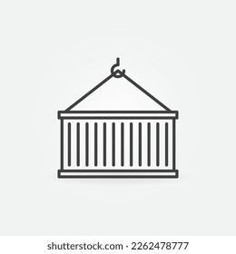 Container vector Shipment concept icon or sign in thin line style