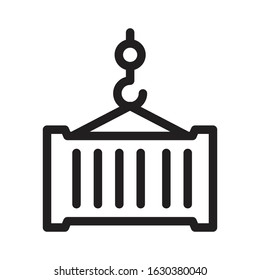 container vector thin line icon 