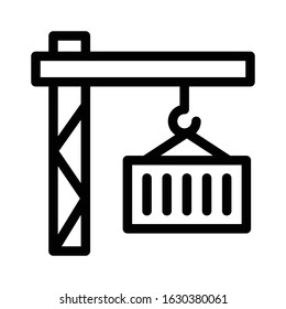 container vector thin line icon 