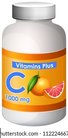 Contenedor de vitamina C más ilustración
