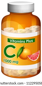 Container of Vitamin C plus illustration