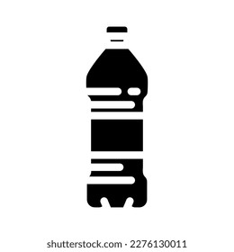 recipiente agua botella de plástico glifo vector de icono. signo del frasco de plástico de agua del recipiente. ilustración de símbolo aislado