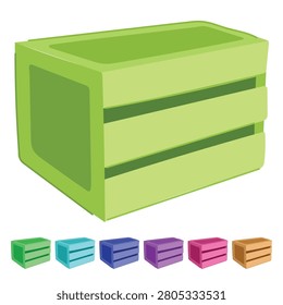 container wooden crate cartoon. cargo export, empty realistic, top timber container wooden crate sign vector 