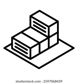 Container Yard icon line vector illustration