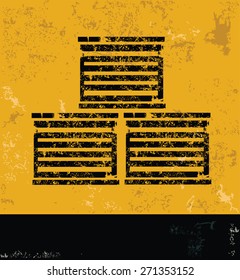 Container,industry design on yellow background,grunge concept vector