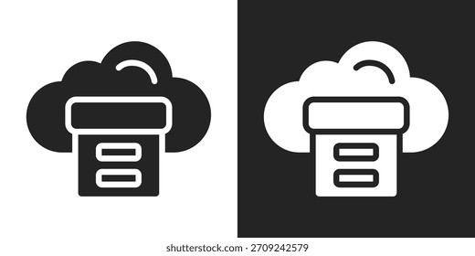 Icono De Contenedores En Estilo Glifo Blanco Y Negro
