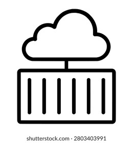 Containerization Platform Line Icon representing containerization platform, suitable for web interfaces, presentations, reports, apps, and clean vector design projects