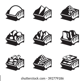 Containers with building materials - vector illustration