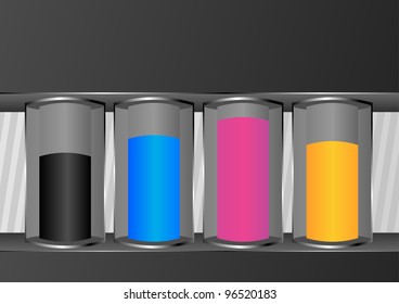 Containers with CMYK ink