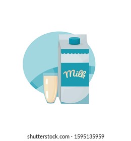 containers with cow's milk vector illustration