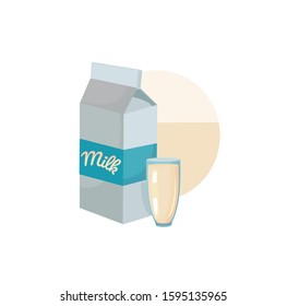 containers with cow's milk vector illustration