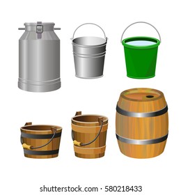 Containers for food and liquids. Vector illustration