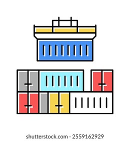 containers loader port color icon vector. containers loader port sign. isolated symbol illustration