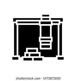 containers loader port glyph icon vector. containers loader port sign. isolated contour symbol black illustration