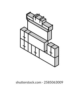 containers loader port isometric icon vector. containers loader port sign. isolated symbol illustration