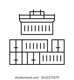 containers loader port line icon vector. containers loader port sign. isolated contour symbol black illustration