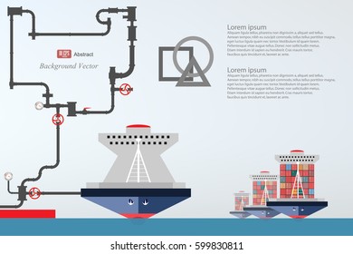 Containers ship. Port. Pipeline.