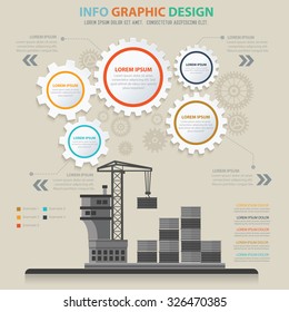 Container,Warehouse, industry design,info graphic concept,vector