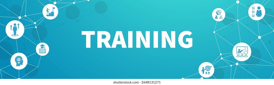 Containing training, workshop, education, communication, discussion, coaching, online video, presentation, learning, conference, teaching, classroom. Vector illustration