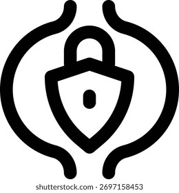 Contención, mantener, contener el icono de contorno