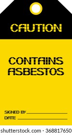 Contains asbestos. Caution sign for safety and health compliance.