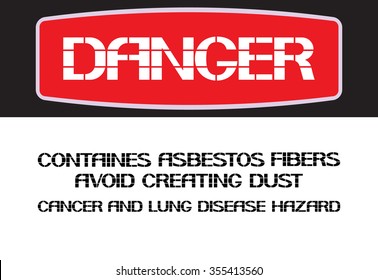 Contains asbestos fibers avoid creating dust.
The label warning poster in the text version, horizontal rectangle.