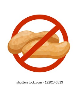 Contains No Nuts - Peanut Warning - Vector Illustration