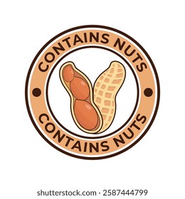 Contains nuts free badge or logo vector template.