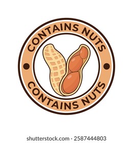 Contains nuts free badge or logo vector template.