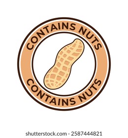 Contains nuts free badge or logo vector template.