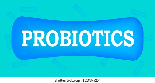 Contains Probiotics Bacteria Vector Logo. Prebiotic, Lactobacillus Vector Icon Design.