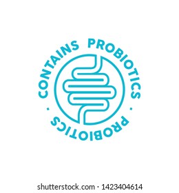 Contains Probiotics Vector Icon Label