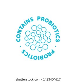 Contains probiotics vector icon label