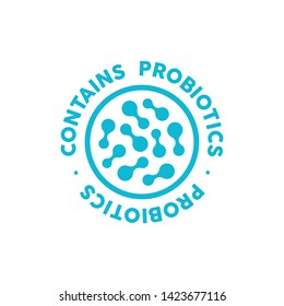 Contains Probiotics Vector Icon Label