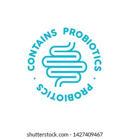 Contains Probiotics Vector Icon Label