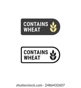 Contains wheat logo or Contains wheat label vector isolated. Best Contains wheat label or label for healthy diet products. 