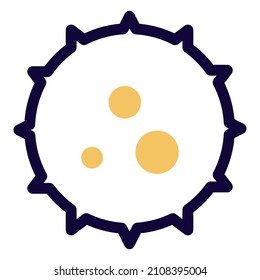 Contaminate virus with fine spikes around the ring and a bacterial host