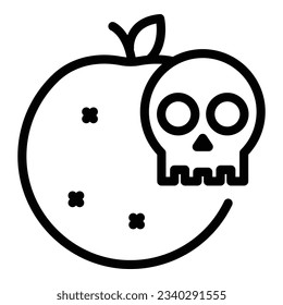 Contaminated apple icon outline vector. Food bacteria. Epidemic flu