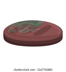 Contaminated bbq icon cartoon vector. Food bacteria. Dirty steak