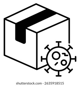 Contaminated Box Vector Icon Illustrating Safety Precaution