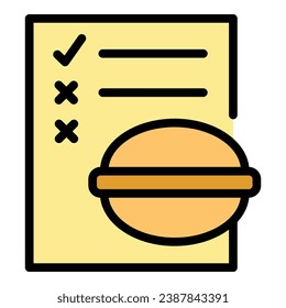 Contaminated burger icon outline vector. Virus food. Safety disease color flat