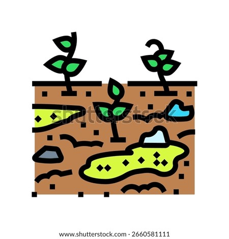 contaminated crops color icon vector. contaminated crops sign. isolated symbol illustration