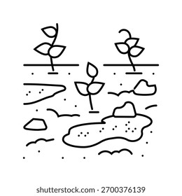 Kontaminierte Kulturen Linie Icon Vektor. Schild für kontaminierte Kulturen. isoliertes Kontursymbol, schwarze Illustration