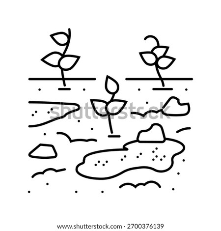 contaminated crops line icon vector. contaminated crops sign. isolated contour symbol black illustration