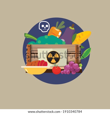 contaminated food concept - vector