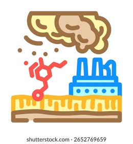 culturas alimentares contaminadas região alta poluição industrial ícone da cor vetor. culturas alimentares contaminadas região alta poluição industrial sinal. símbolo isolado ilustração