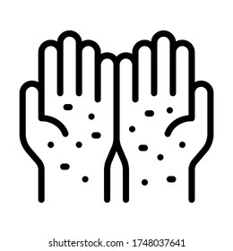 Contaminated hands icon. Line vector. Isolate on white background.