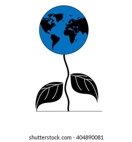 Contaminated land in the form of a flower on a white background. Pollution of the planet. Take care of the planet. vector