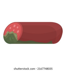 Contaminated old sausage icon cartoon vector. Food bacteria. Virus trash