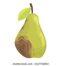 Contaminated pear icon cartoon vector. Fruit bacteria. Contamination food